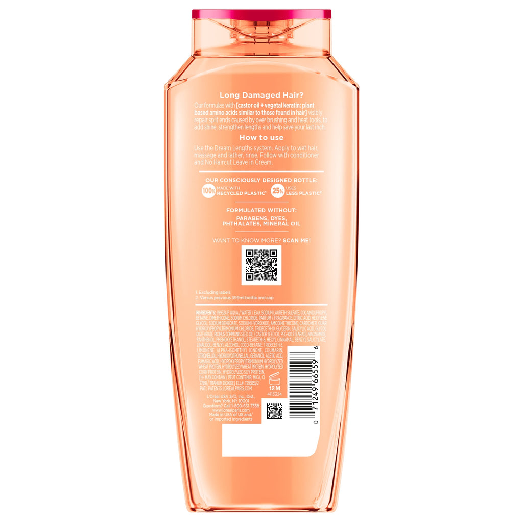 L'Oreal Paris Elvive Dream Lengths Restoring Shampoo Strengthening Split End Repair Damaged Hair 13.5 fl oz