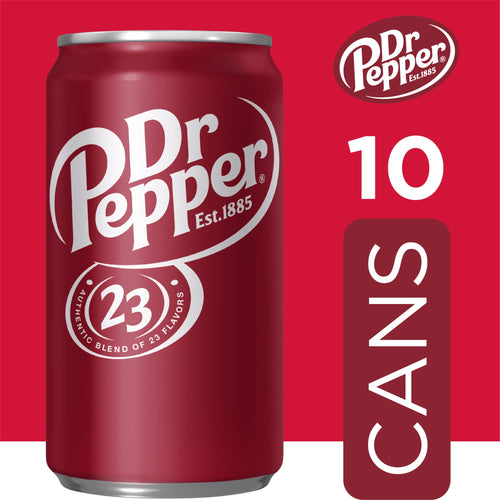 Dr Pepper Soda Pop Cans 7.5 Fl Oz 10 Pack