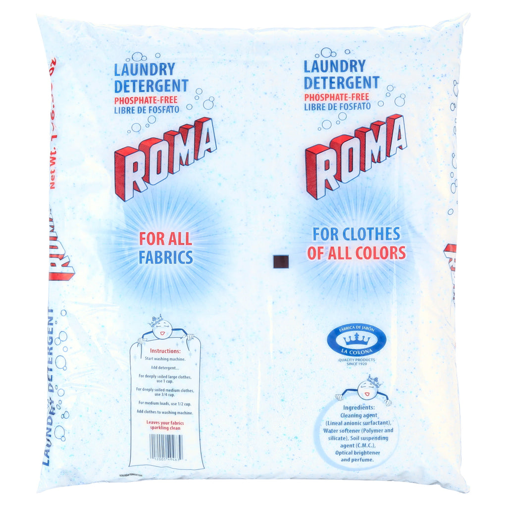 Roma Laundry Detergent Powder Heavy-Duty Biodegradable Phosphate-Free Uncented 176.36 oz 62 Loads