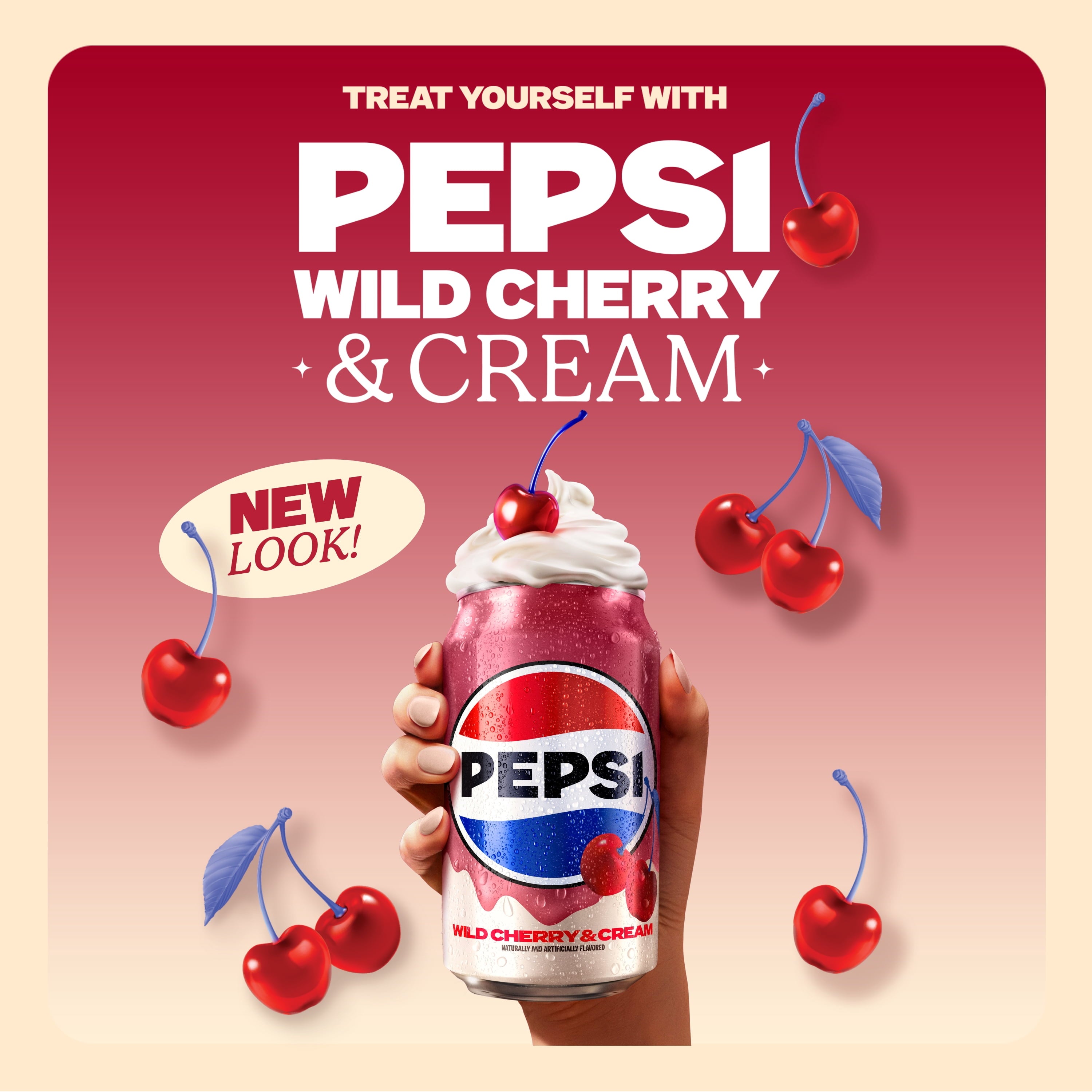 Pepsi Wild Cherry & Cream Cola Soda Pop Cans 12 Fl Oz 12 Pack
