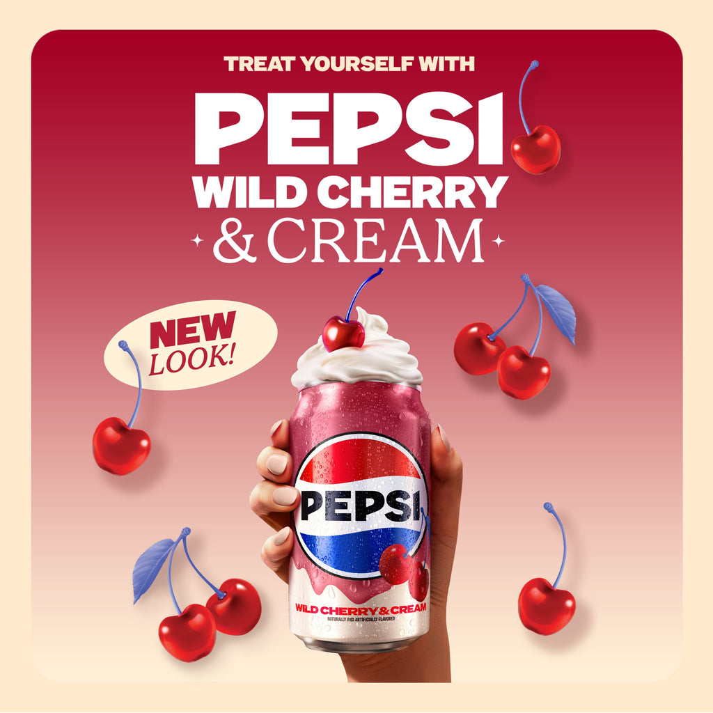 Pepsi Zero Sugar Wild Cherry & Cream Cola Soda Pop Cans 12 Fl Oz 12 Pack