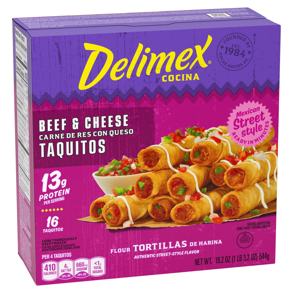Delimex Beef & Cheese Taquitos Frozen Snacks 16 Count 1.32 Lb