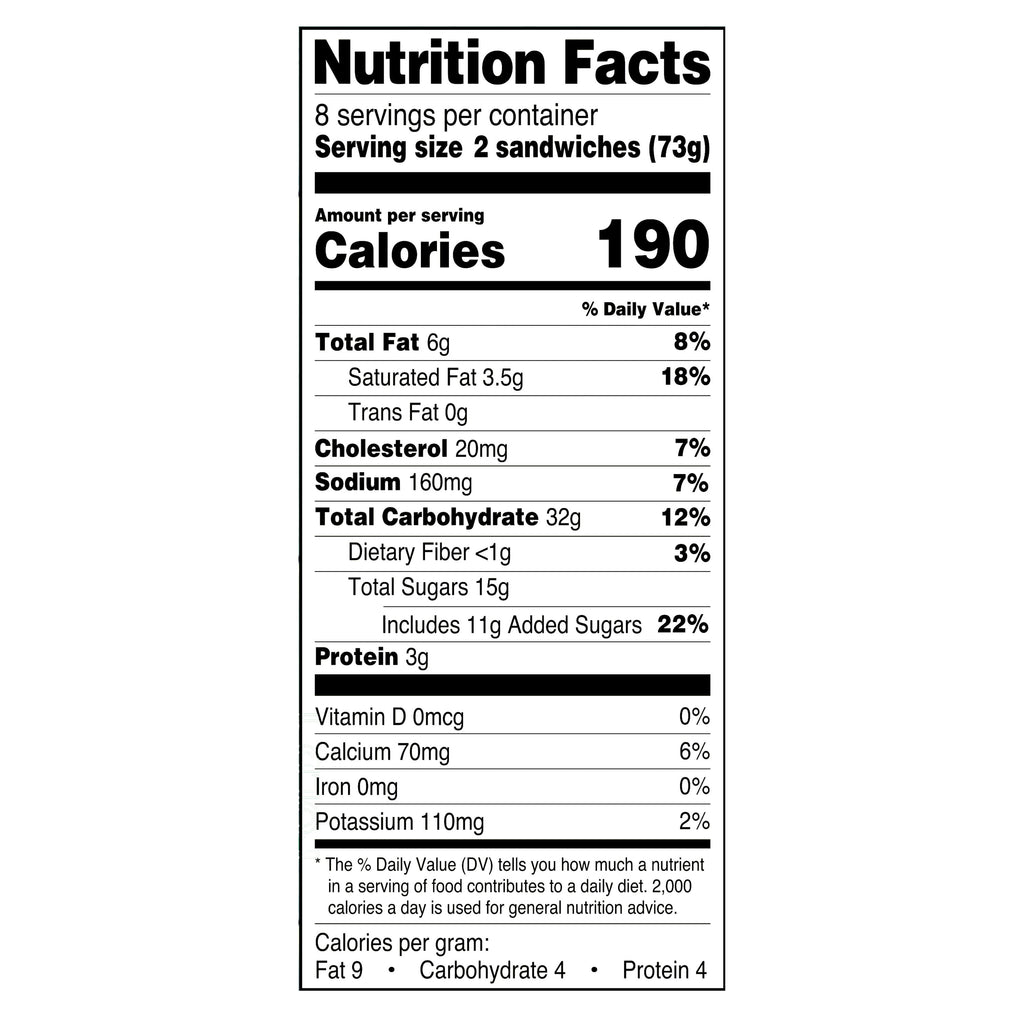 Great Value Mini Vanilla Ice Cream Sandwiches 16 Pack 36.8 Fl Oz