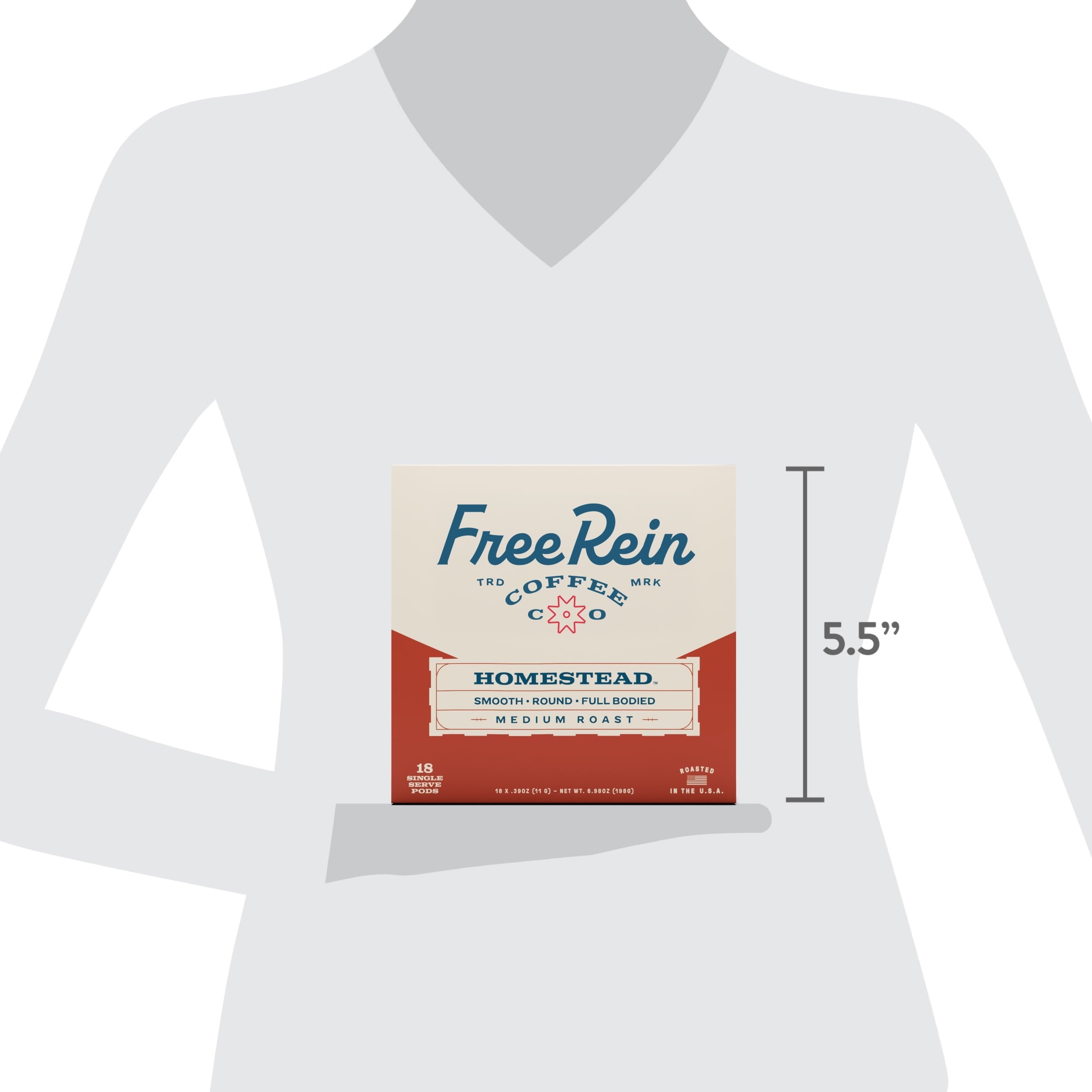Free Rein Coffee Homestead Medium Roast Coffee Pods 18 Count