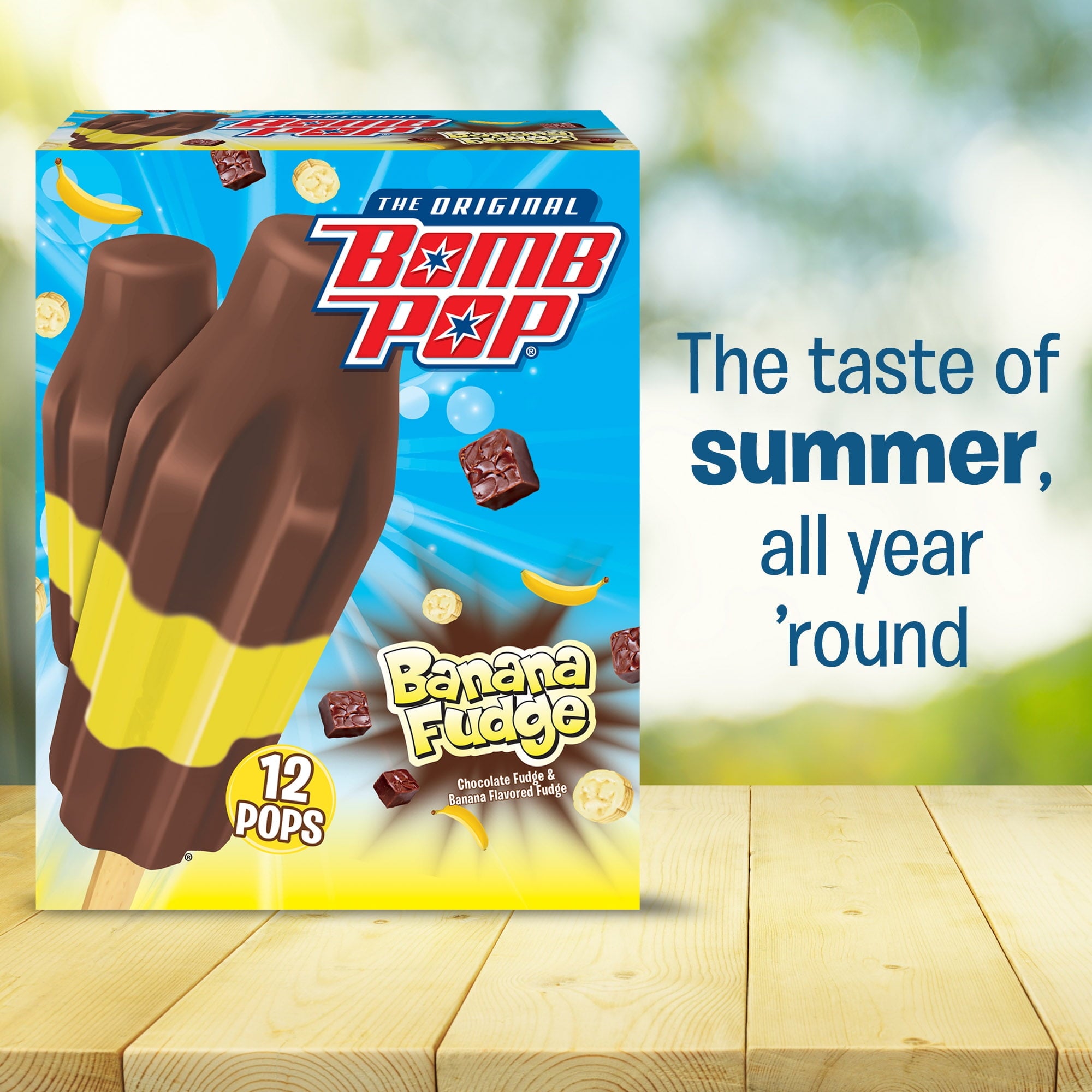 Bomb Pop Banana Fudge Freeze Ice Pop Frozen Dessert 12 Count 21 Fl Oz