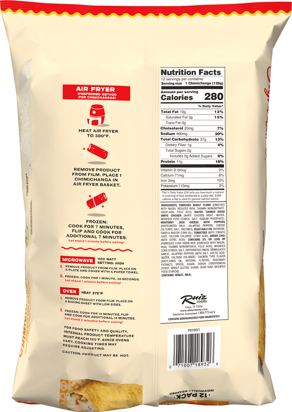 El Monterey Signature Chicken and Cheese Chimichangas Frozen 54 Oz