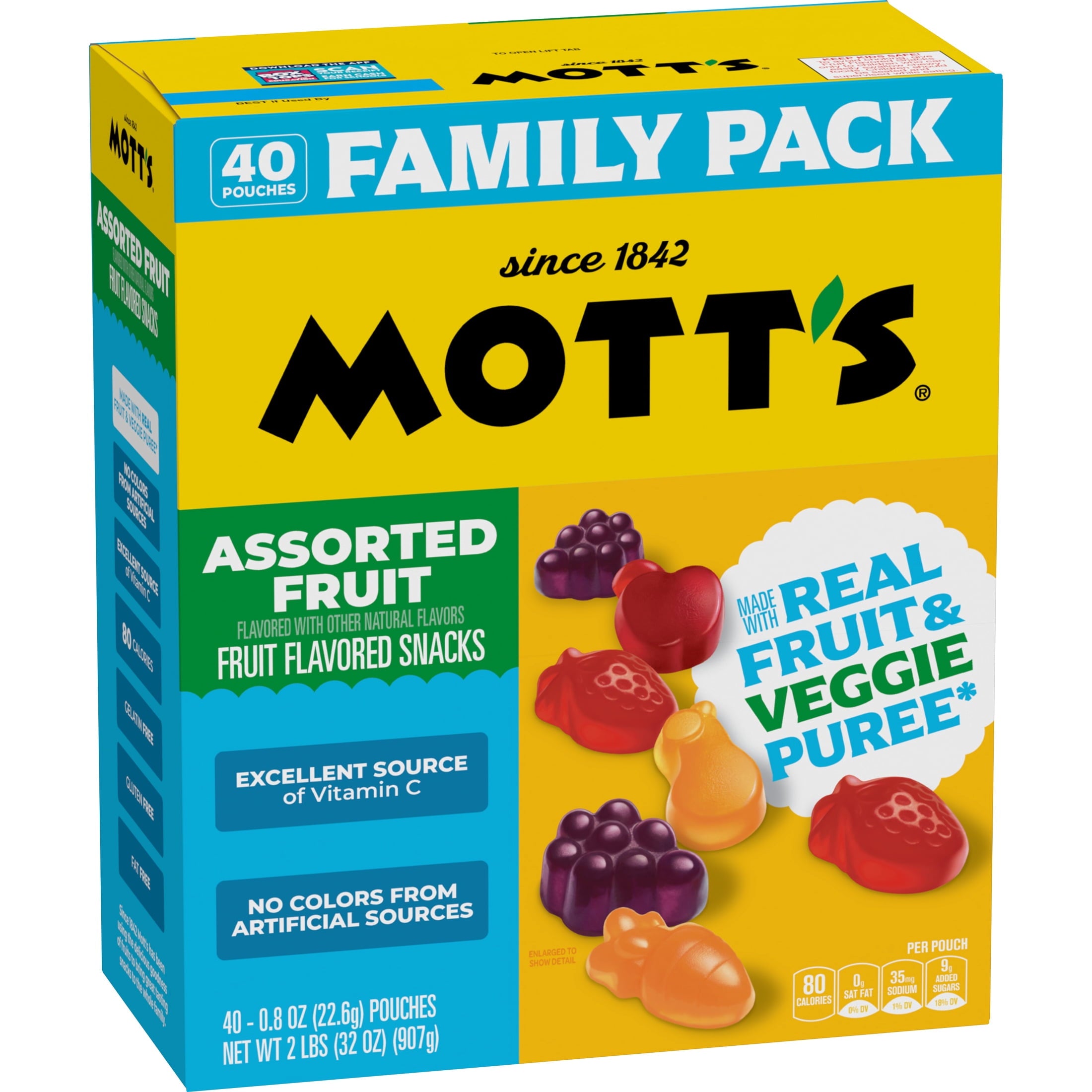 Assorted Fruit Flavored Snacks 32 Oz 40 Count Mott's