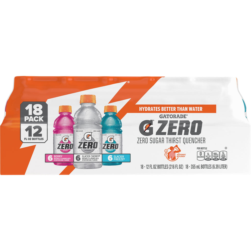 Gatorade Zero Sports Drink Berry Glacier Cherry Glacier Freeze Variety Pack 12 fl oz 18 Count