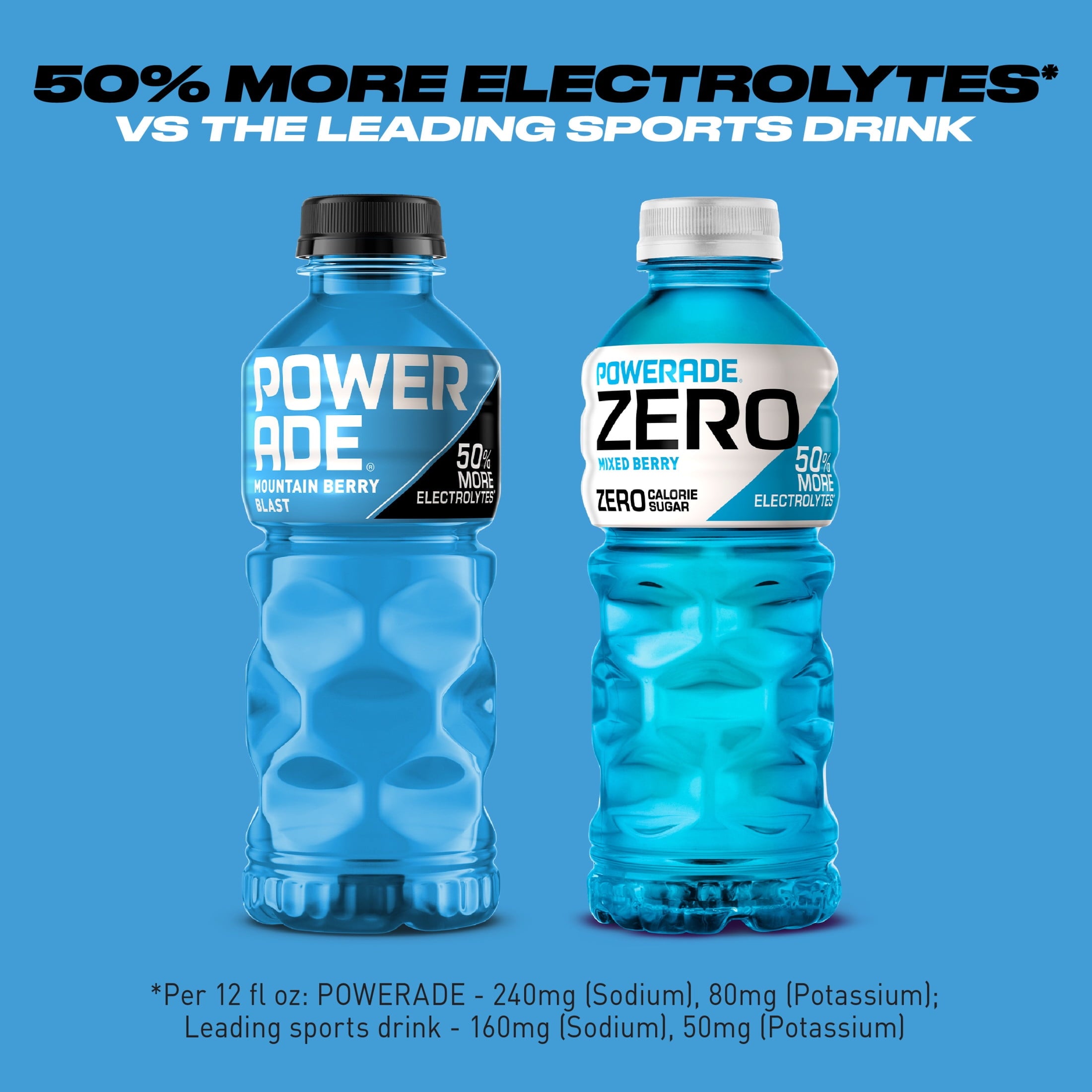 Powerade Mountain Berry Blast Electrolyte Sports Drink 20 fl oz 8 Count