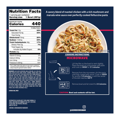 By Chef Ramsay Chicken Marsala Pasta with Roasted Chicken Fettuccine Frozen 10.51 Oz