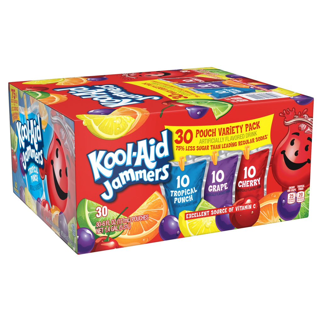Kool-Aid Jammers Variety Pack Kids Drinks 30 Count 6 fl oz Pouches