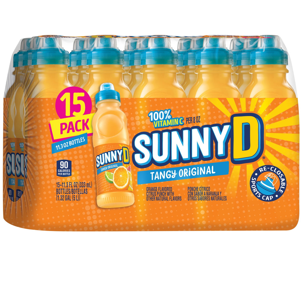 SunnyD Tangy Original Shelf Stable Orange Juice Drink 11.3 fl oz Bottles 15 Pack