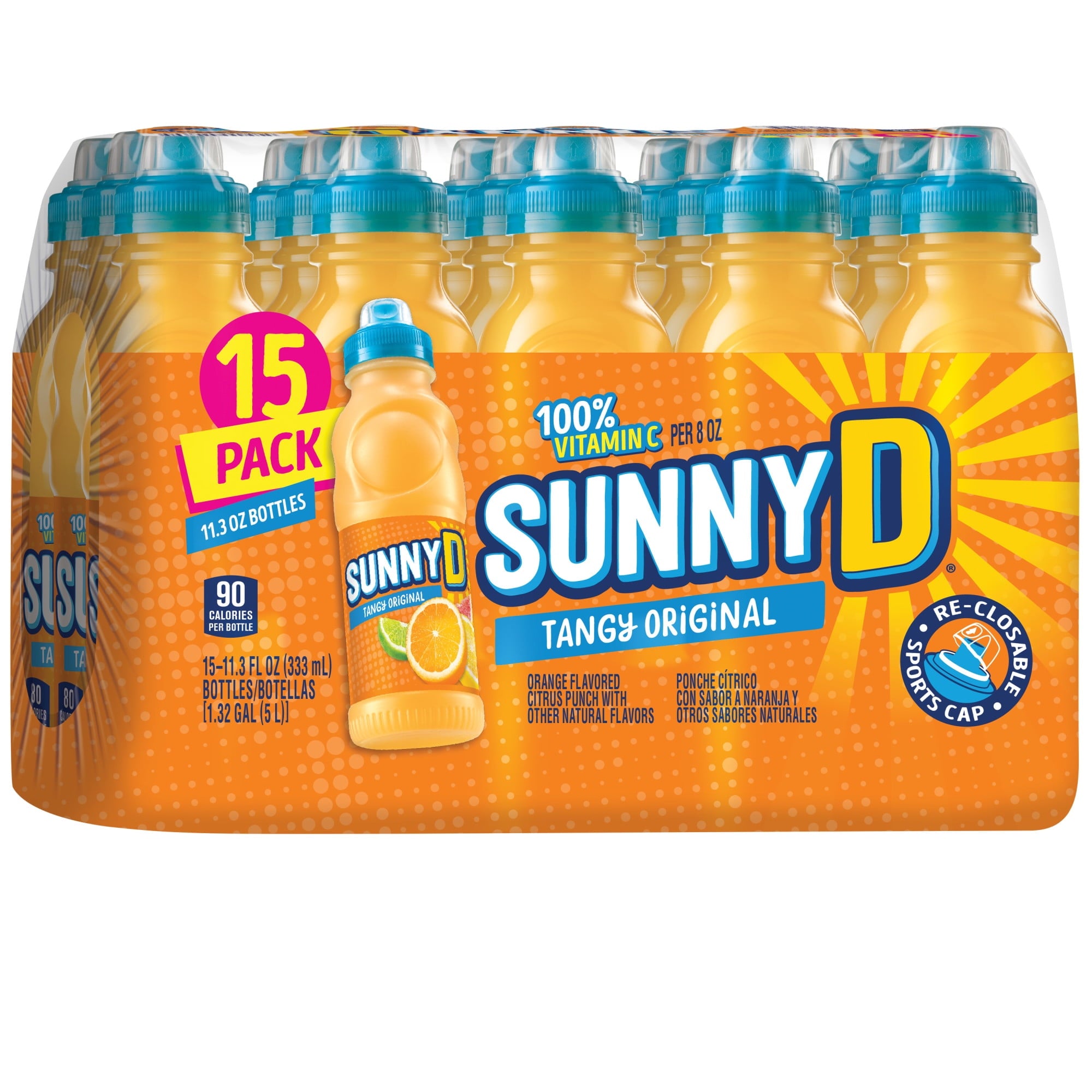 SunnyD Tangy Original Shelf Stable Orange Juice Drink 11.3 fl oz Bottles 15 Pack