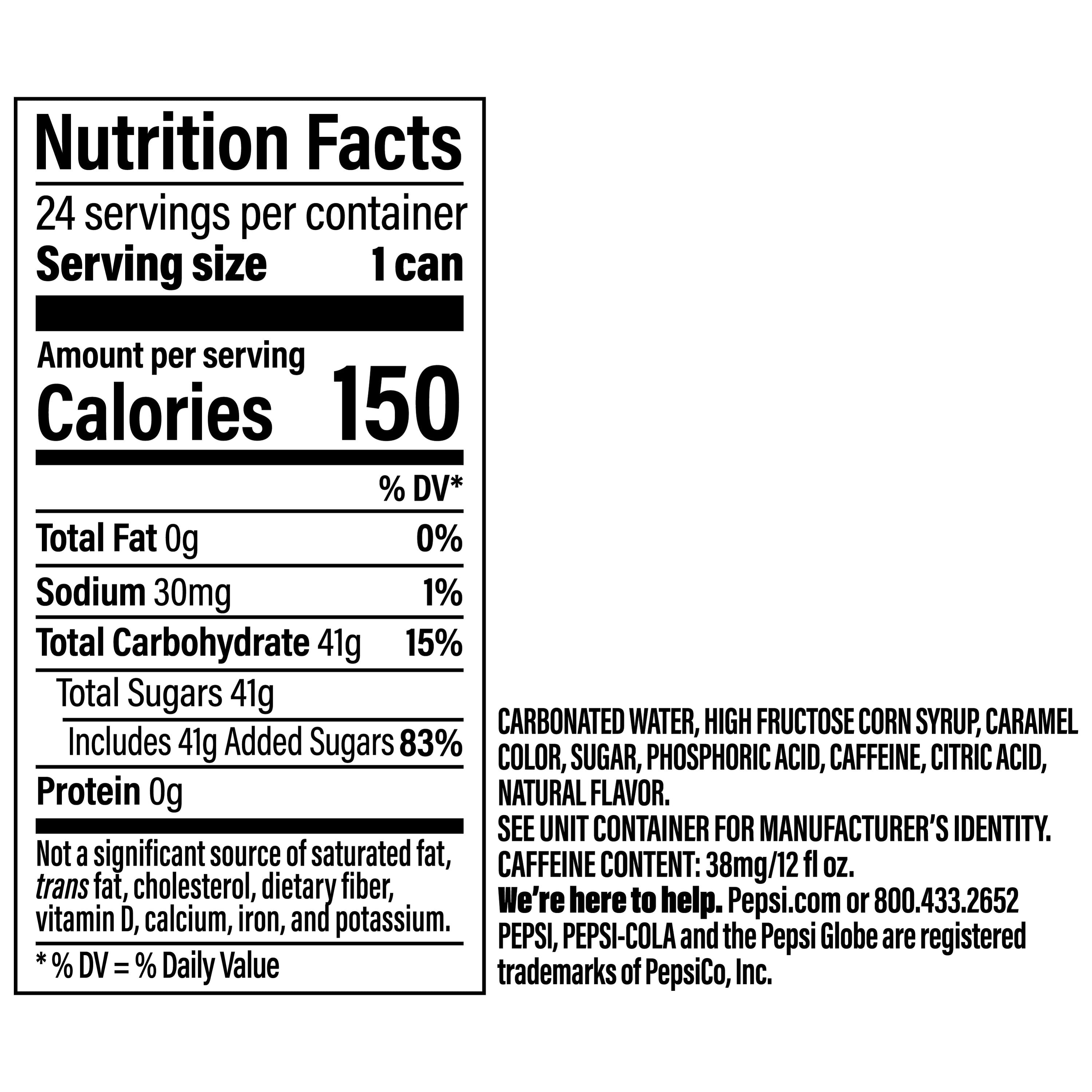 Pepsi Cola Soda Pop Cans 12 Fl Oz 24 Pack