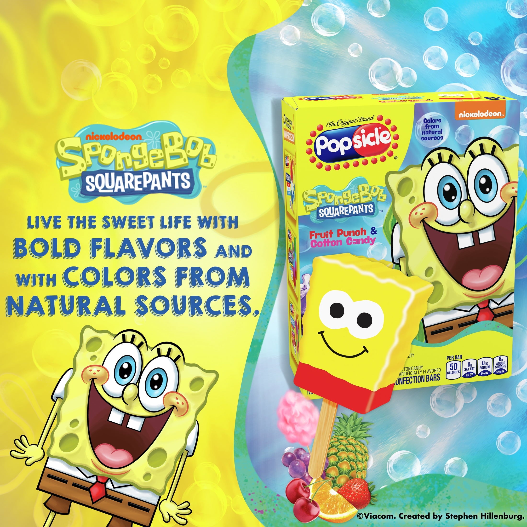 Popsicle SpongeBob SquarePants Frozen Dessert Bars 6 Count 50 Cal