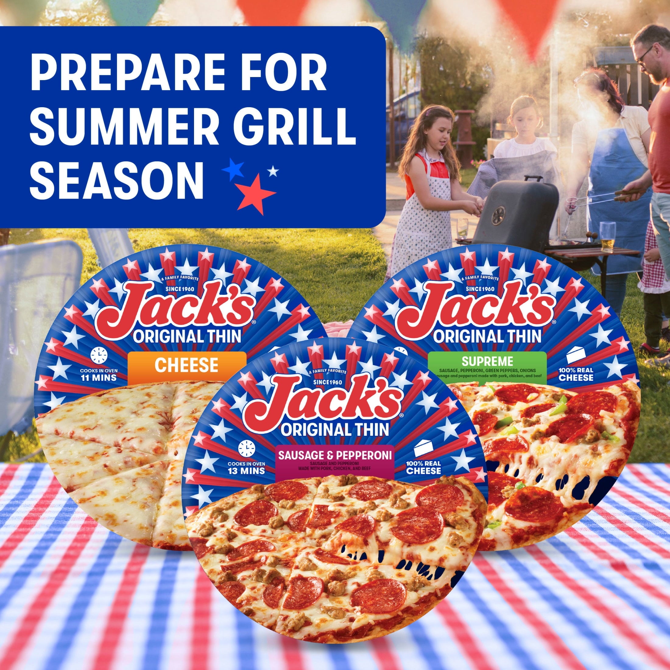 Jack's Original Thin Crust Cheese Pizza Frozen 13.8 Oz