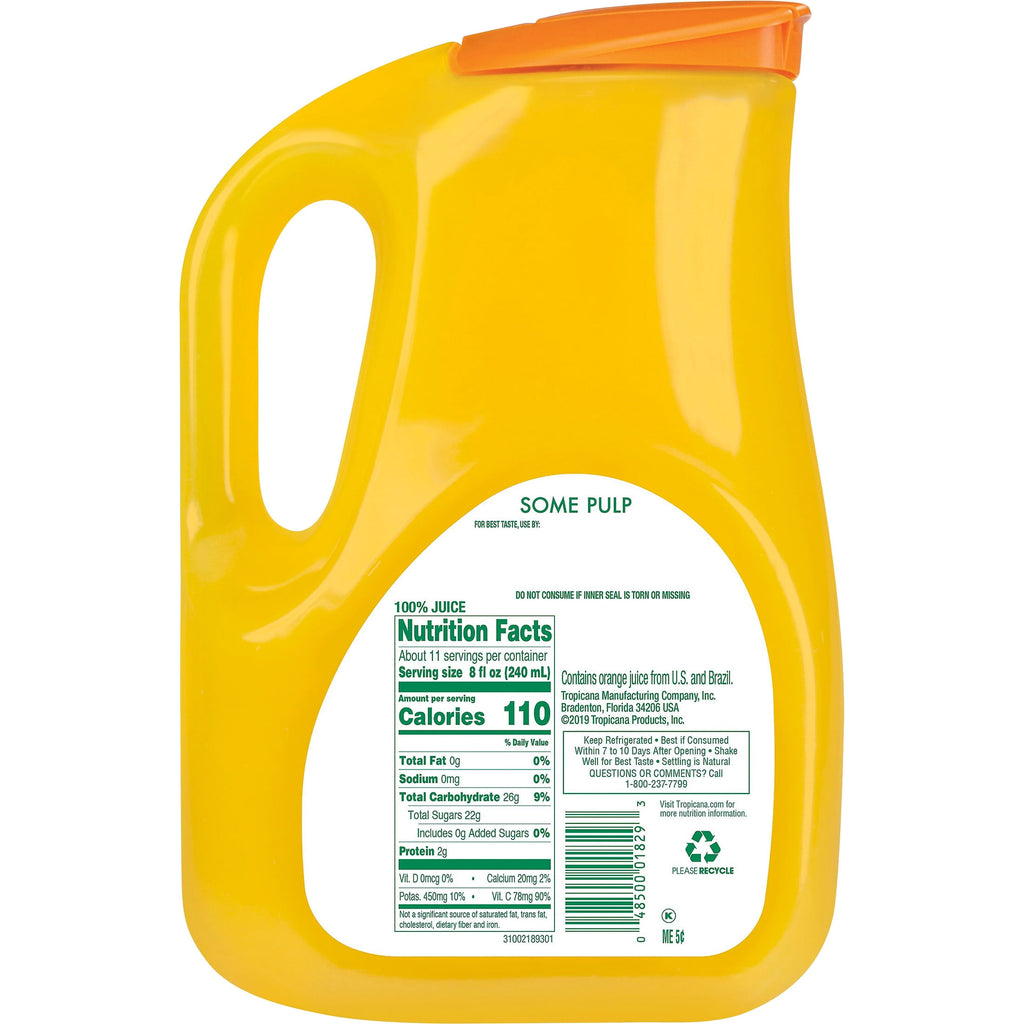 Tropicana Homestyle Some Pulp Pure Premium 100% Orange Juice 89 fl oz
