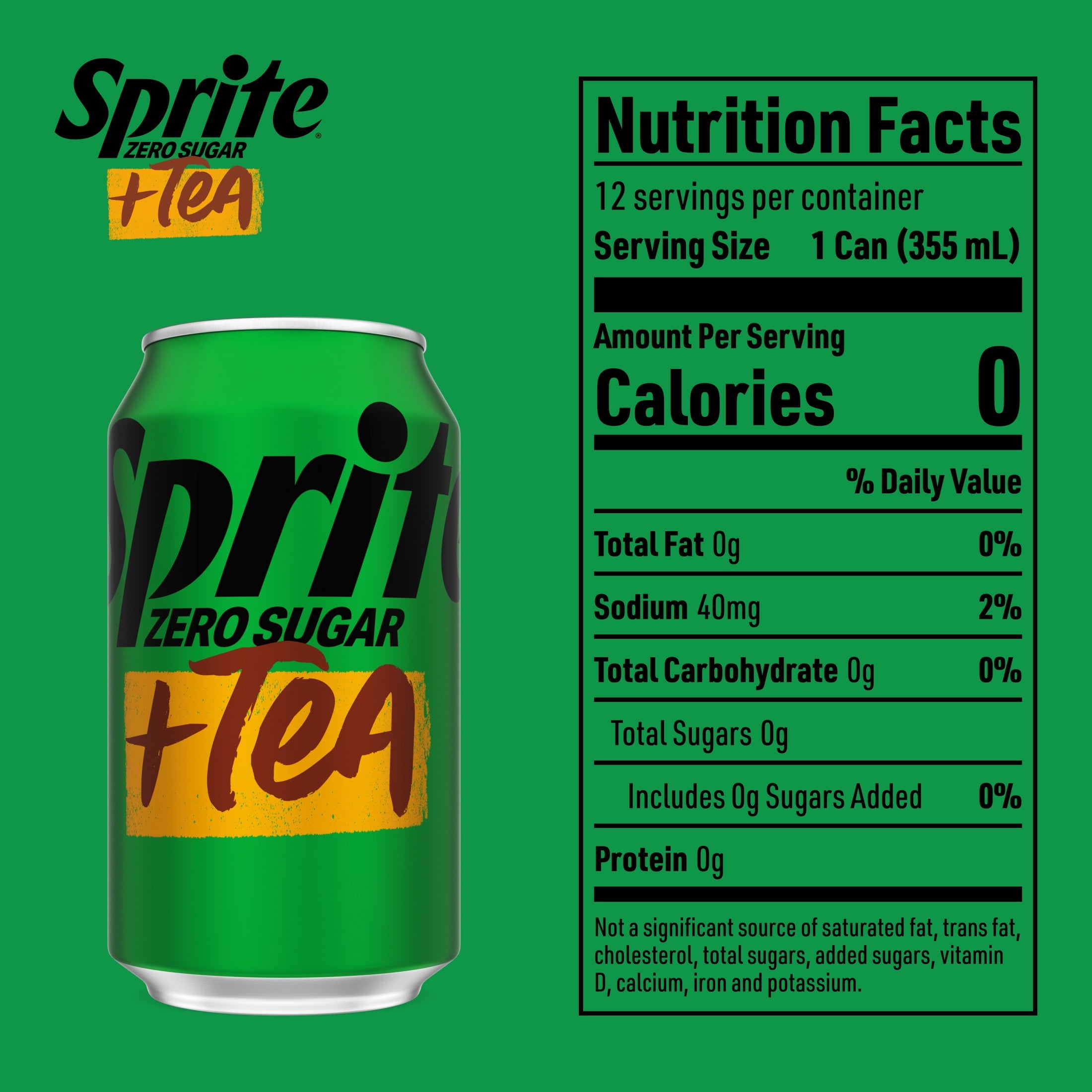 Sprite + Tea Lemon-Lime and Tea Flavored Soda 12 Fl Oz 12 Pack