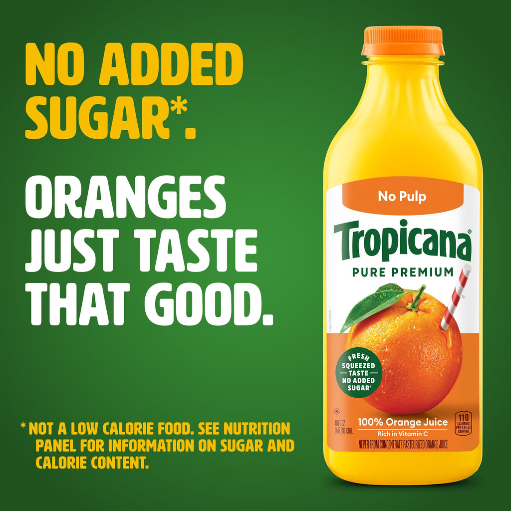 Tropicana Pure Premium 100% Orange Juice Original No Pulp 46 fl oz