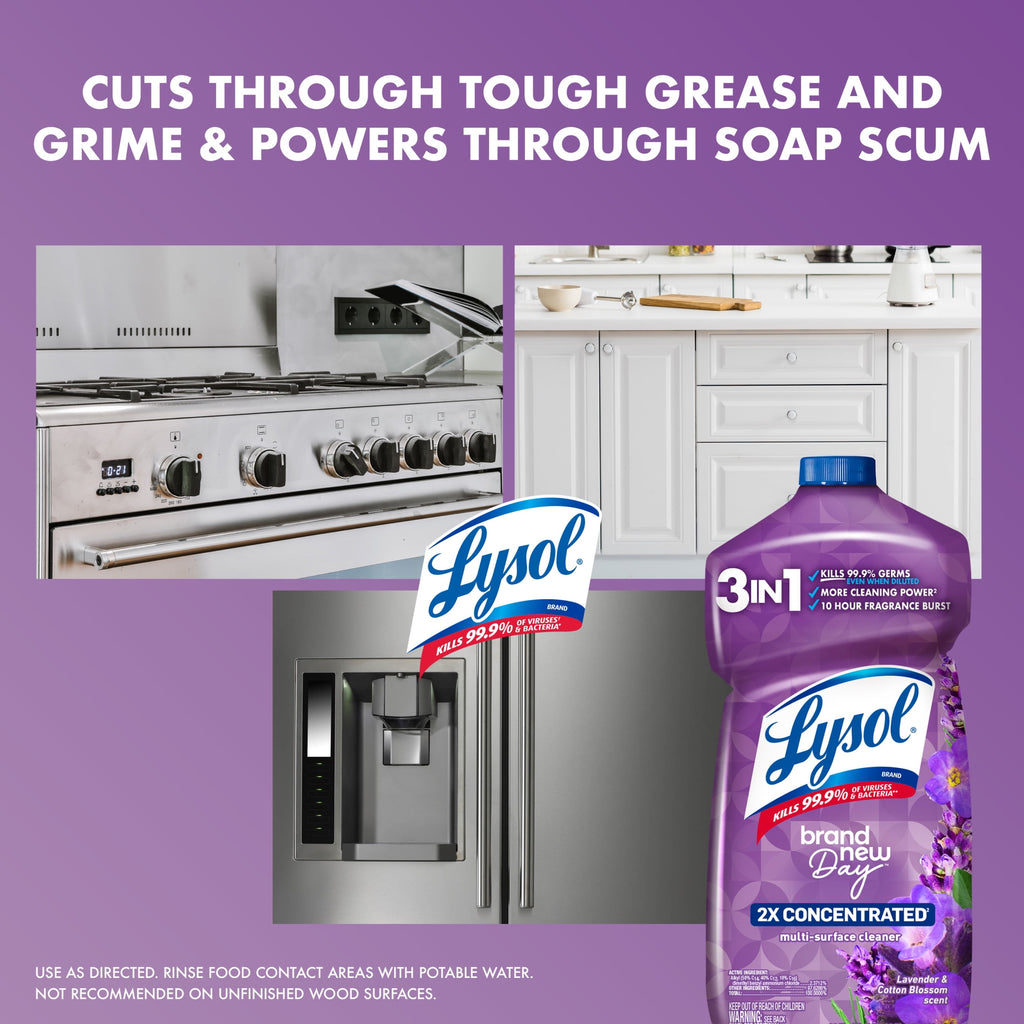 Lysol Brand New Day 2X Concentrated Multi-Surface Disinfectant Cleaner Lavender & Cotton Blossom 28 fl oz