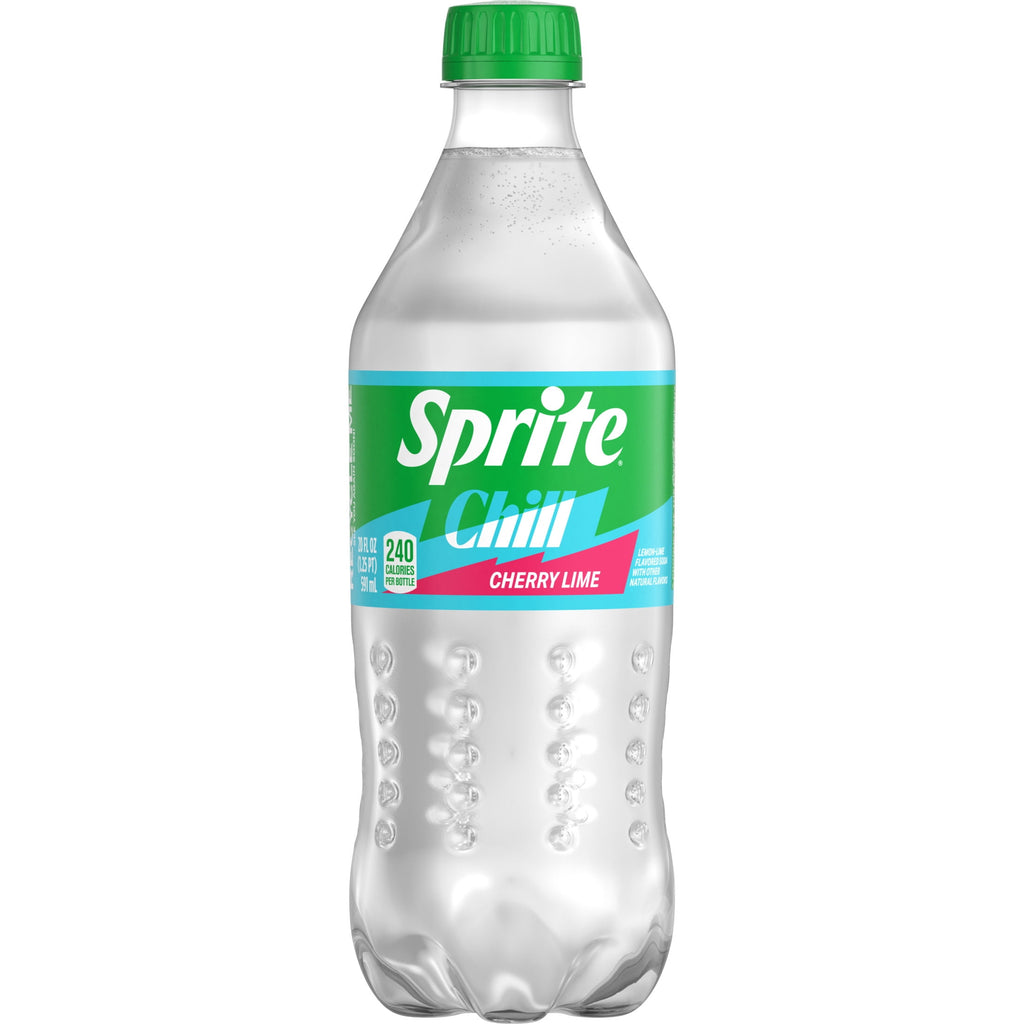 Sprite Chill Cherry-Lime Caffeine Free Soda Pop Bottle 20 Fl Oz