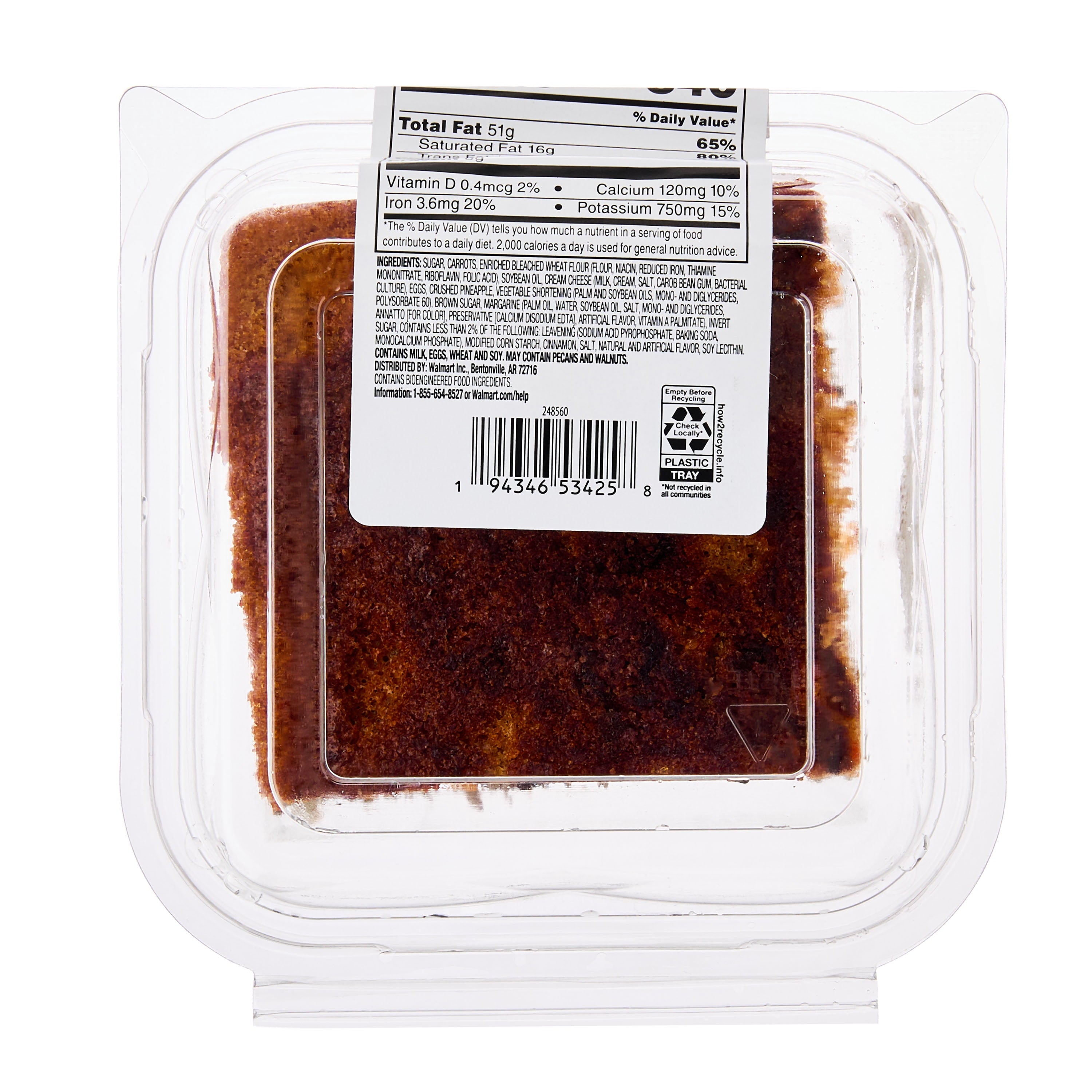Carrot Cake Square 6.95 Oz 1 Count Refrigerated Freshness Guaranteed