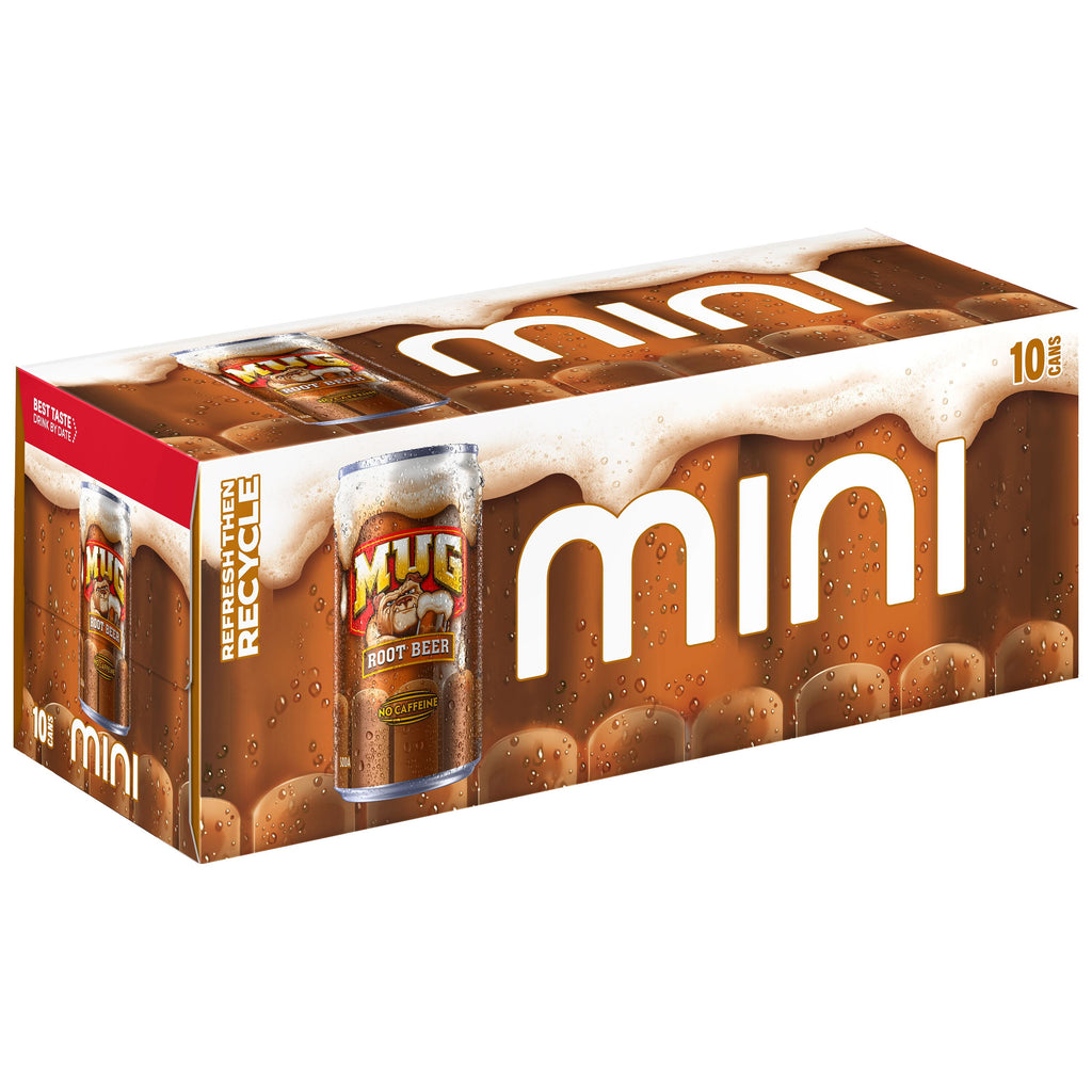 Mug Root Beer Soda Pop Mini Cans 7.5 Fl Oz 10 Pack