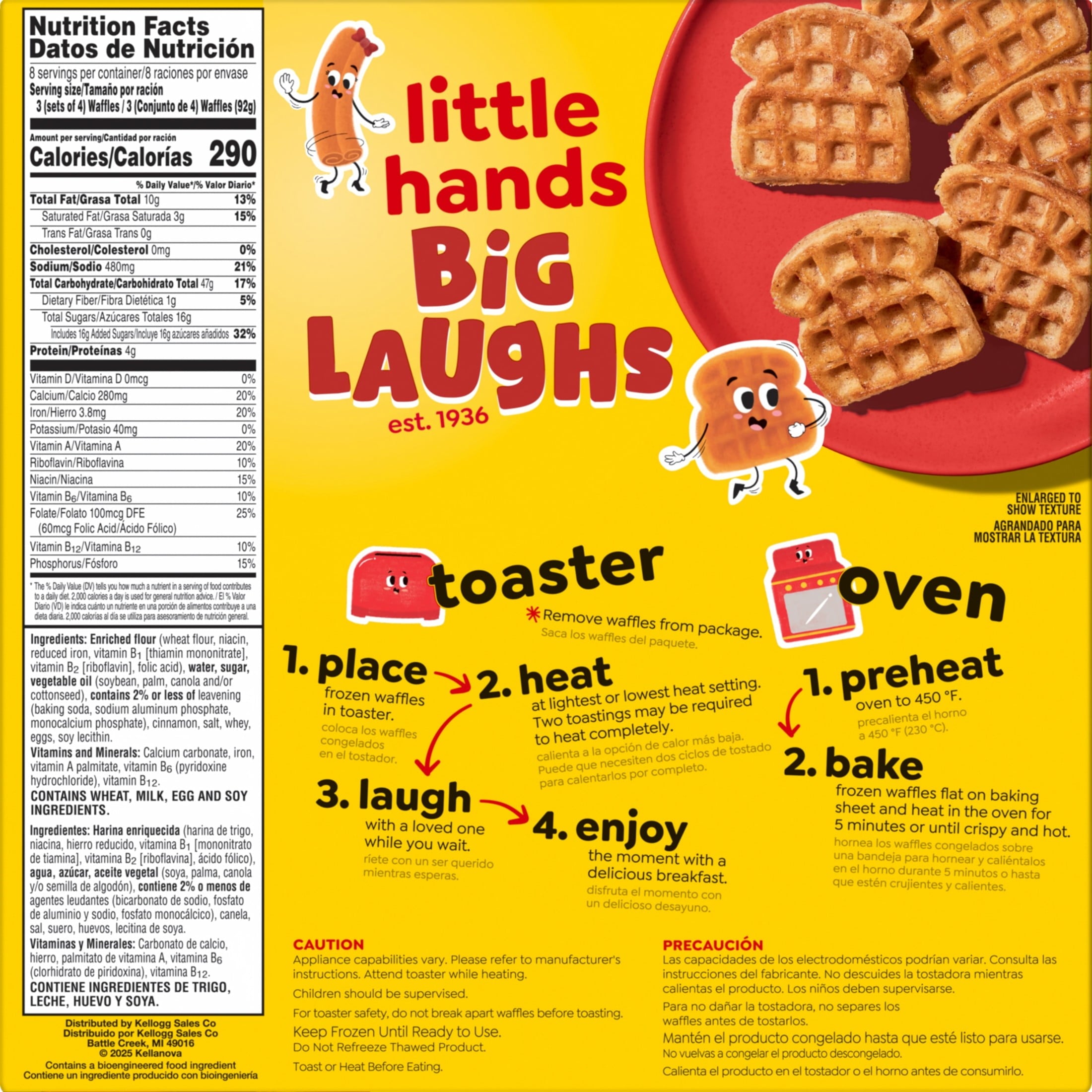 Eggo Minis Cinnamon Toast Waffles Frozen 25.8 Oz 24 Count