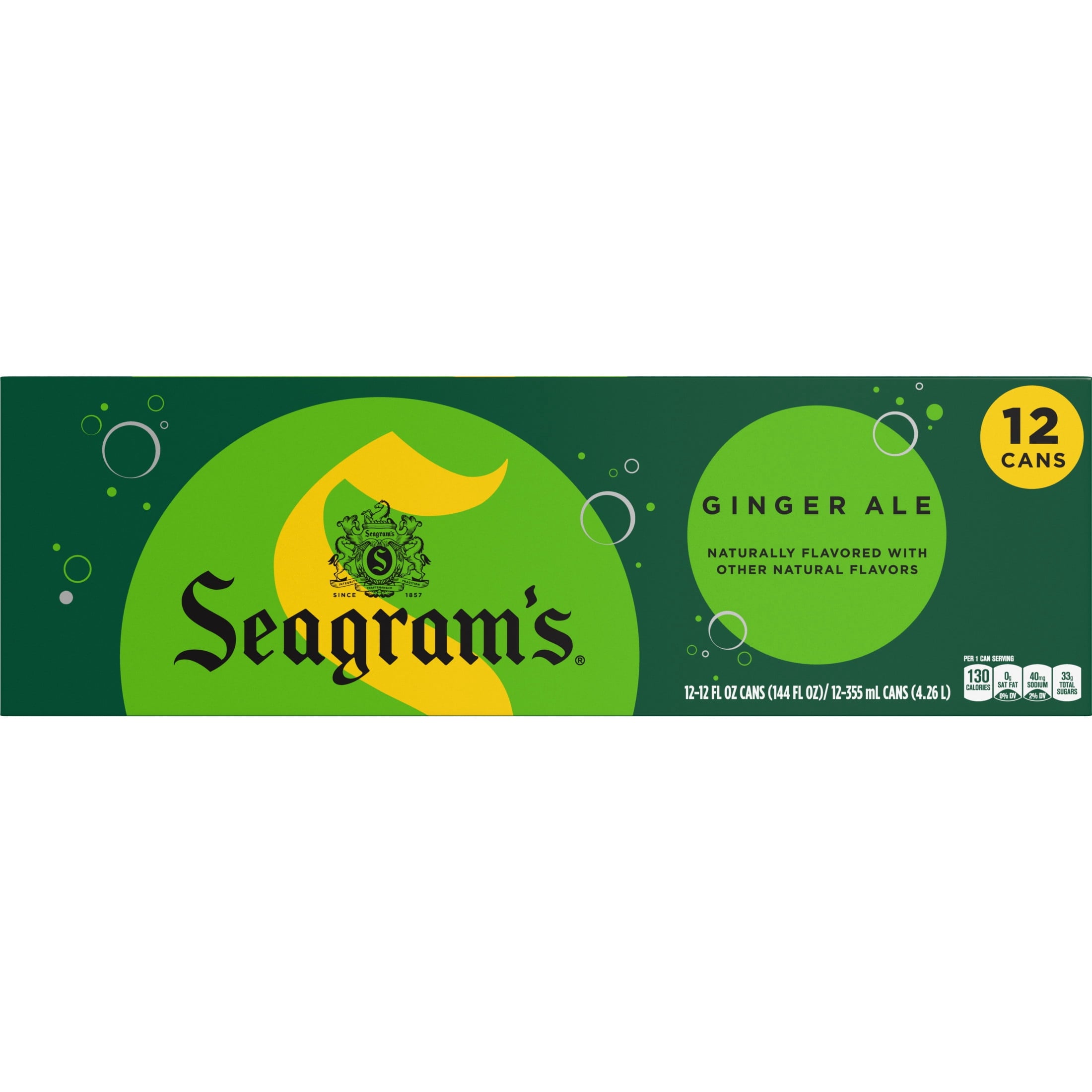 Seagram's Ginger Ale Soda Pop Fridge Pack Cans 12 Fl Oz 12 Pack