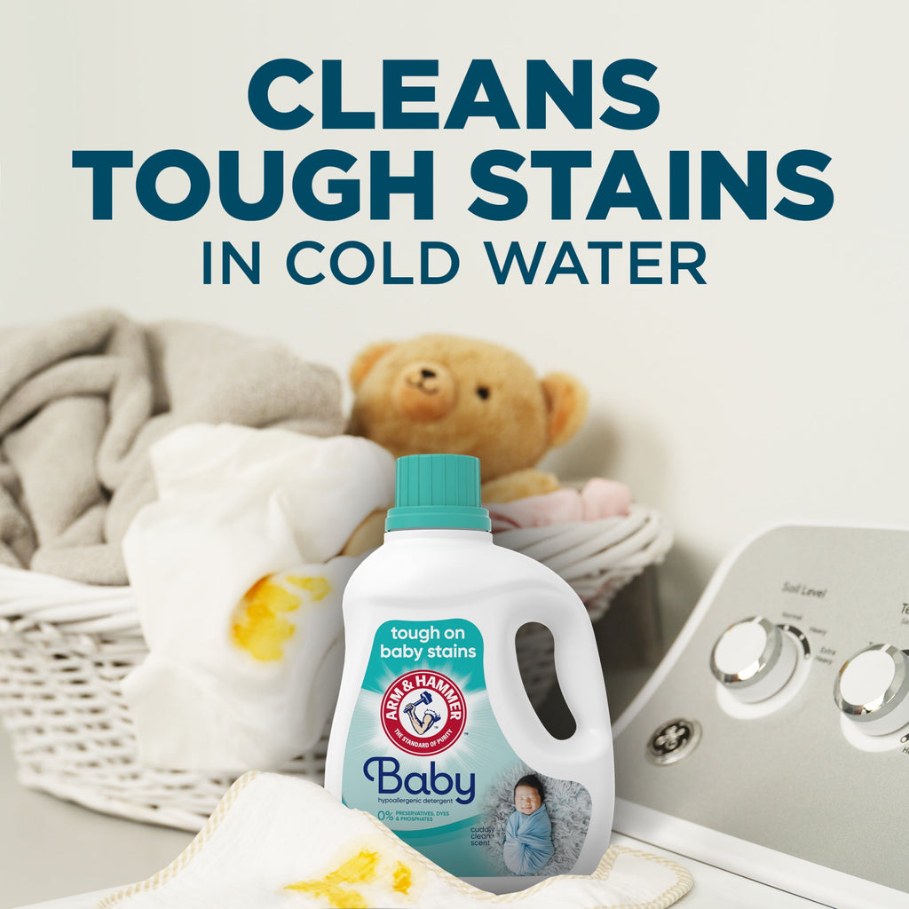 ARM & HAMMER Baby Hypoallergenic Liquid Laundry Detergent Cuddly Clean 100.5 fl oz 77 Loads