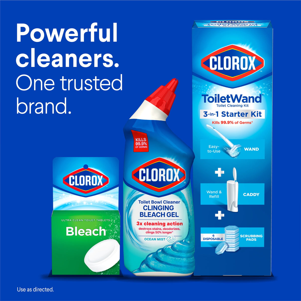 Clorox Toilet Bowl Cleaner Clinging Bleach Gel Ocean Mist 24 fl oz