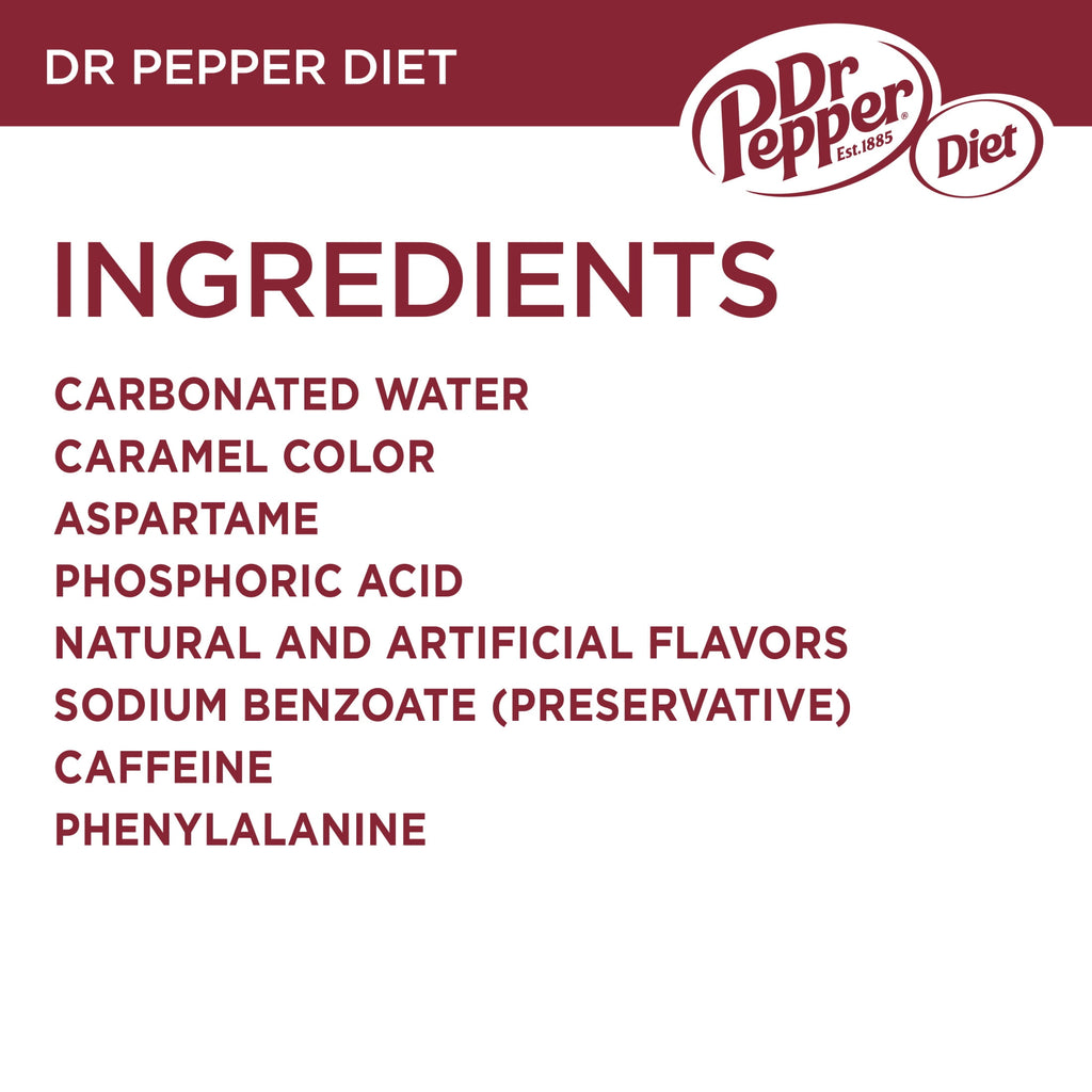 Diet Dr Pepper Soda Pop Cans 12 Fl Oz 24 Pack