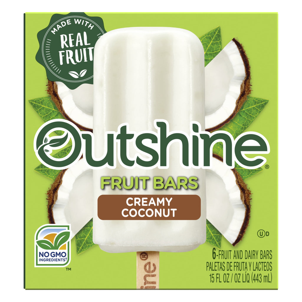 Outshine Creamy Coconut Frozen Fruit Bars 6 Count 14.7 Fl Oz