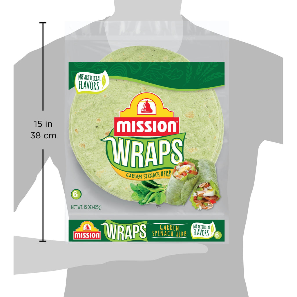 Garden Spinach Herb Wraps 1.1 Lb 6 Count