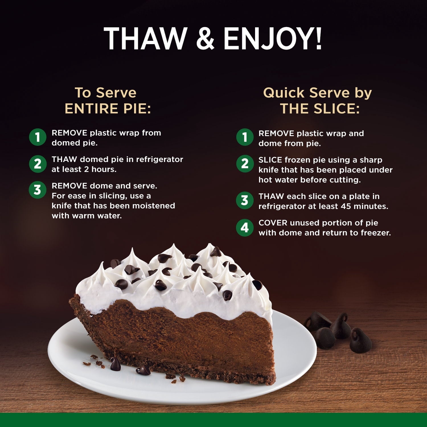 Chocolate Satin Pie 25.6 Oz 6 Servings Frozen Marie Callender's