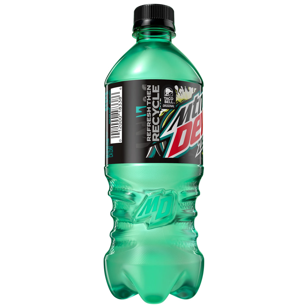 Mountain Dew Zero Sugar Baja Blast Tropical Lime Soda Pop Bottle 20 Fl Oz