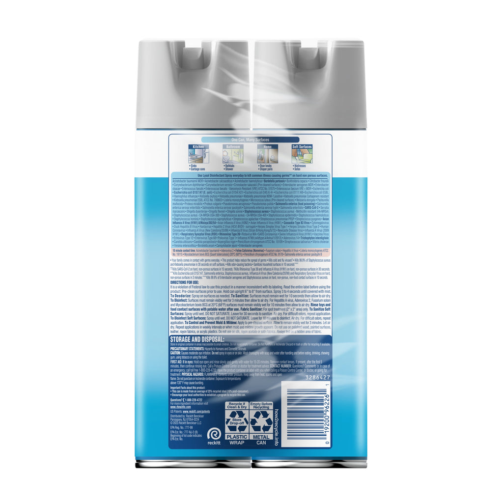 Lysol Disinfectant Spray Sanitizing Antibacterial Deodorizer Crisp Linen 19 fl oz 2 Pack