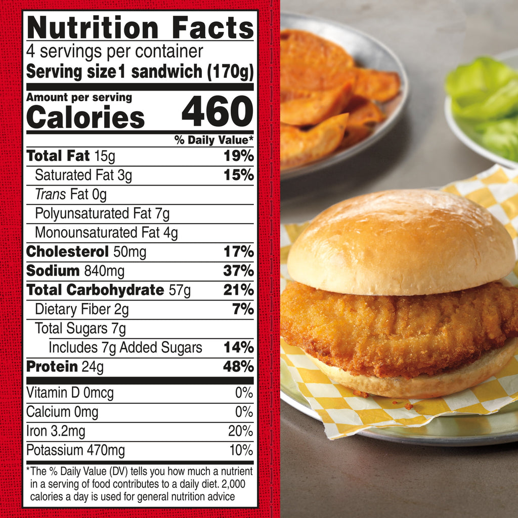 Tyson Original Frozen Chicken Breast Sandwich 24 Oz 4 Count