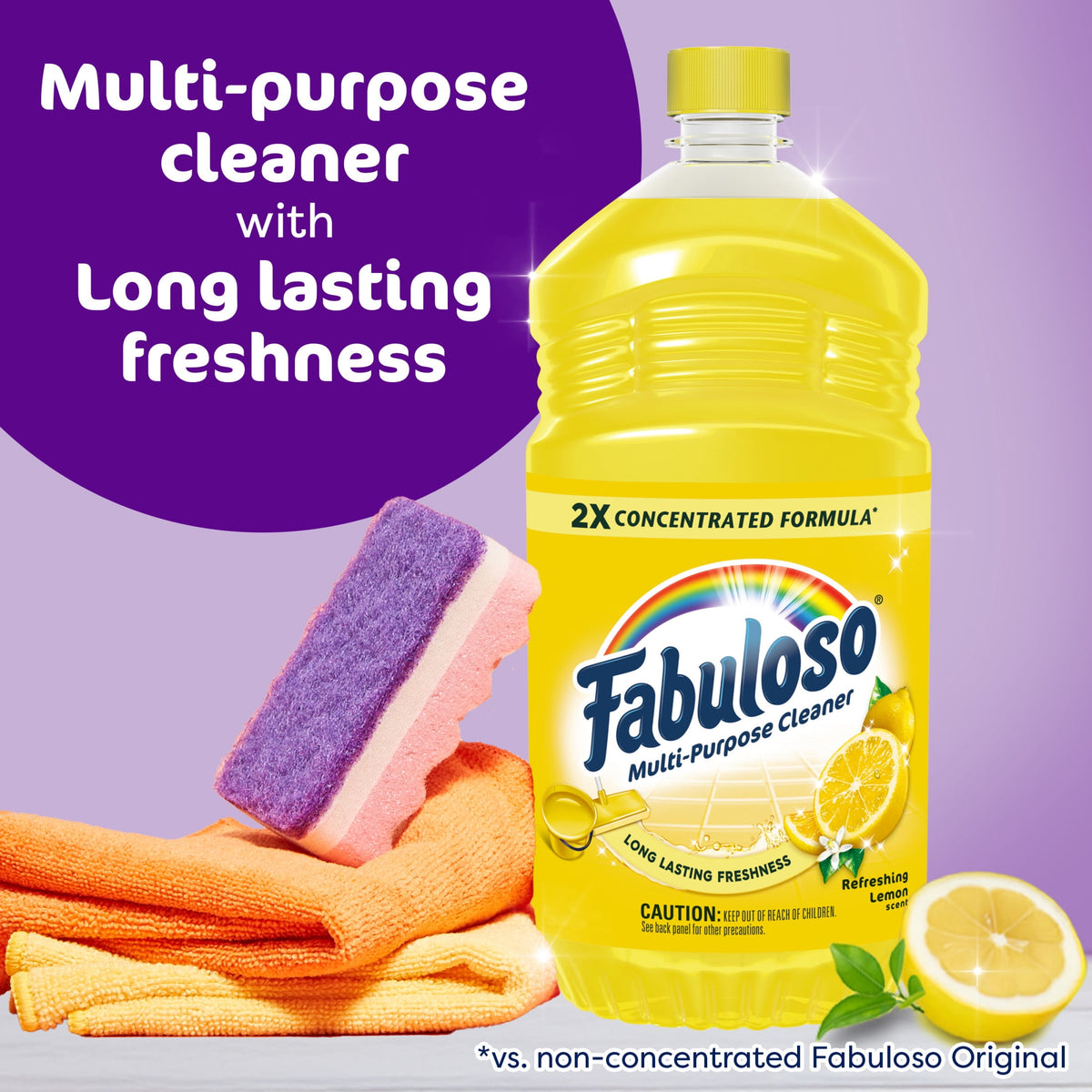 Fabuloso 2X Multi-Purpose Cleaner No Rinse Floor Cleaner Refreshing Lemon Scent 56 fl oz