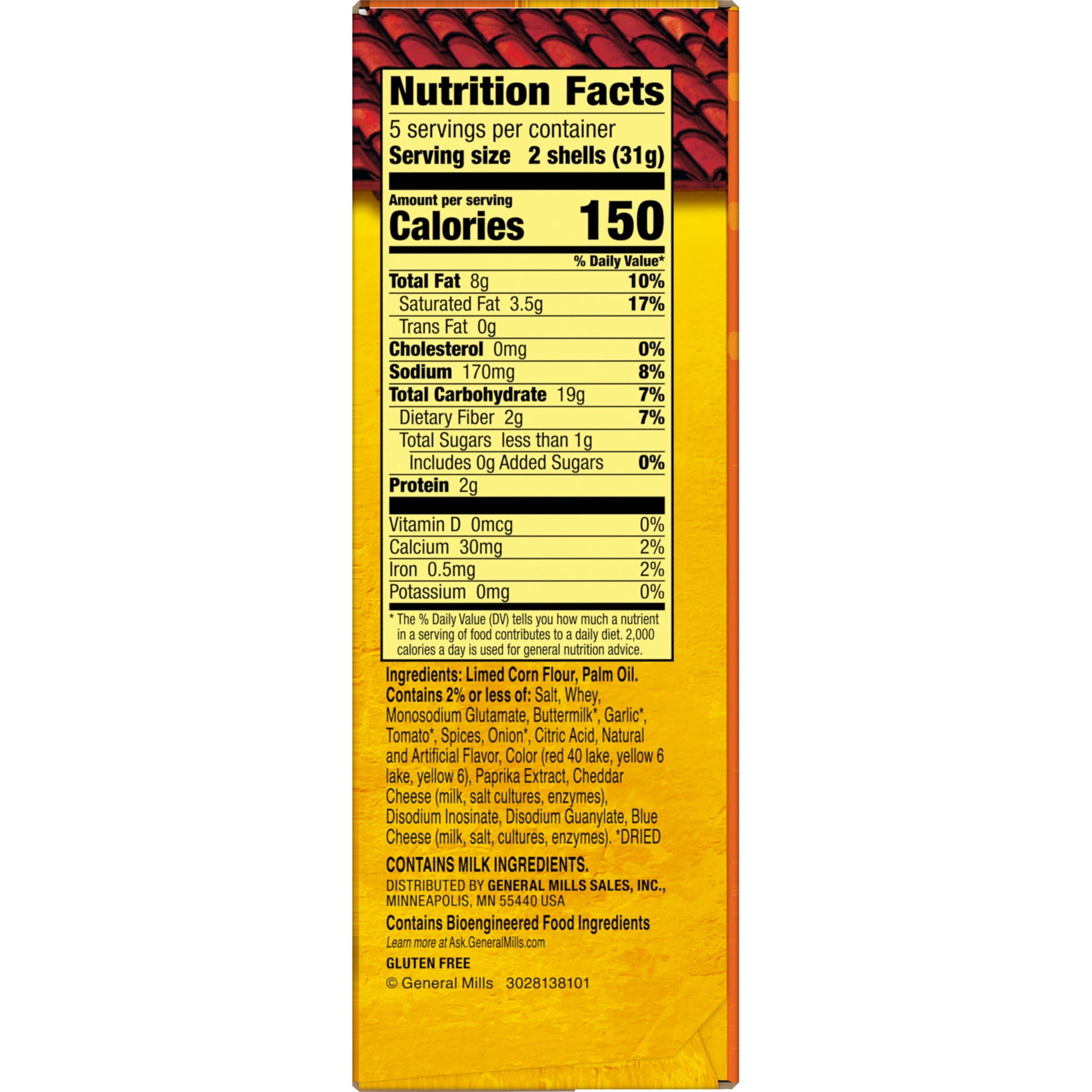 Stand 'N Stuff Bold Nacho Cheese Taco Shells 5.4 Oz 10 Count Old El Paso
