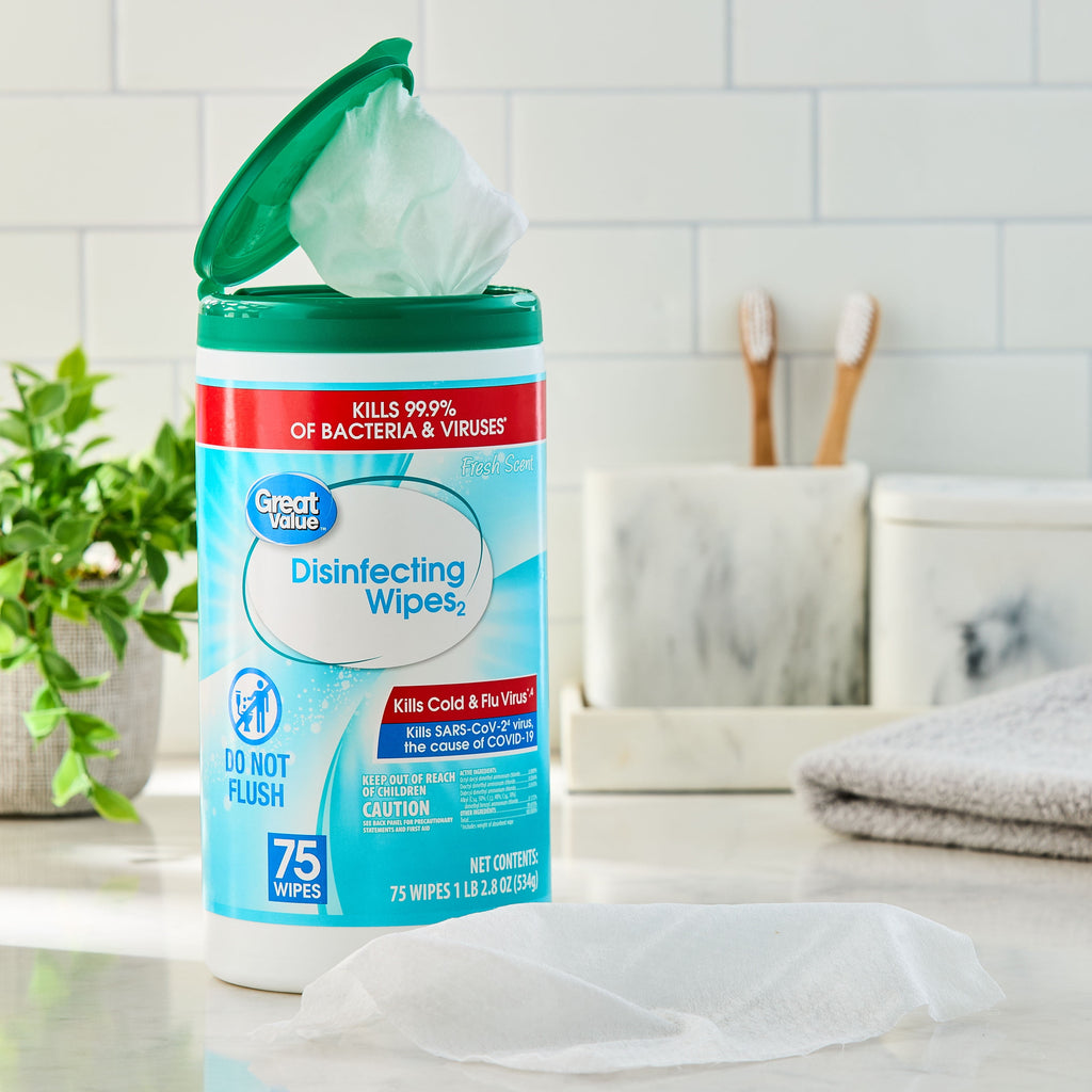 Great Value Disinfecting Wipes Fresh Scent 75 Count