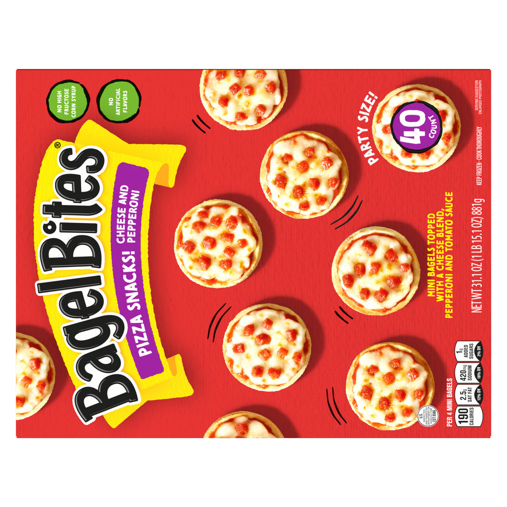 Bagel Bites Cheese And Pepperoni Mini Pizza Bagel Frozen Snacks 40 Count 2.62 Lb