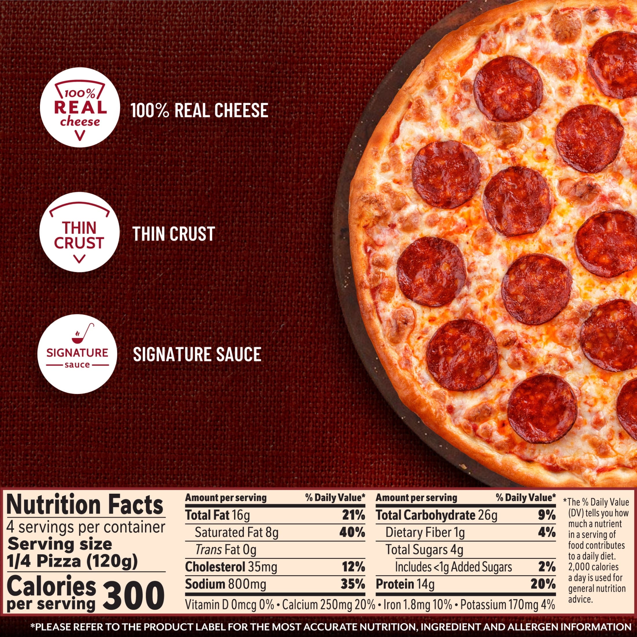 DiGiorno Thin Crust Pepperoni Frozen Pizza 16.9 Oz