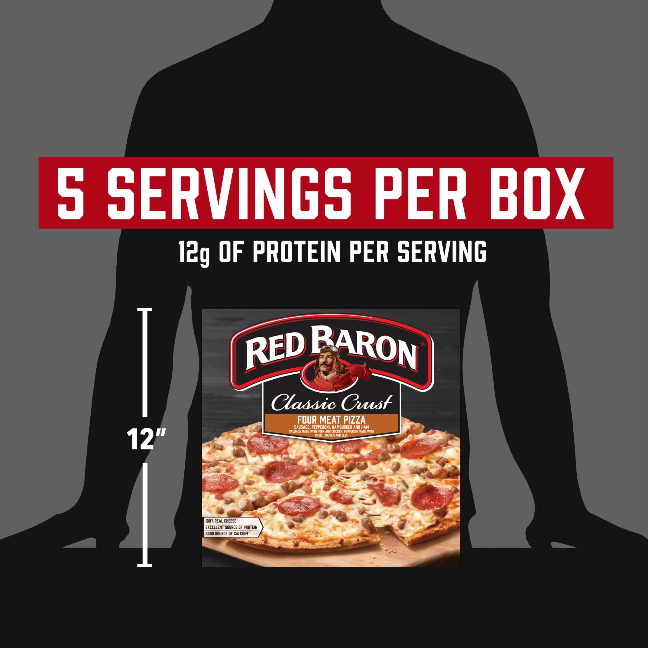 Red Baron Four Meat Classic Crust Frozen Pizza 21.95 Oz