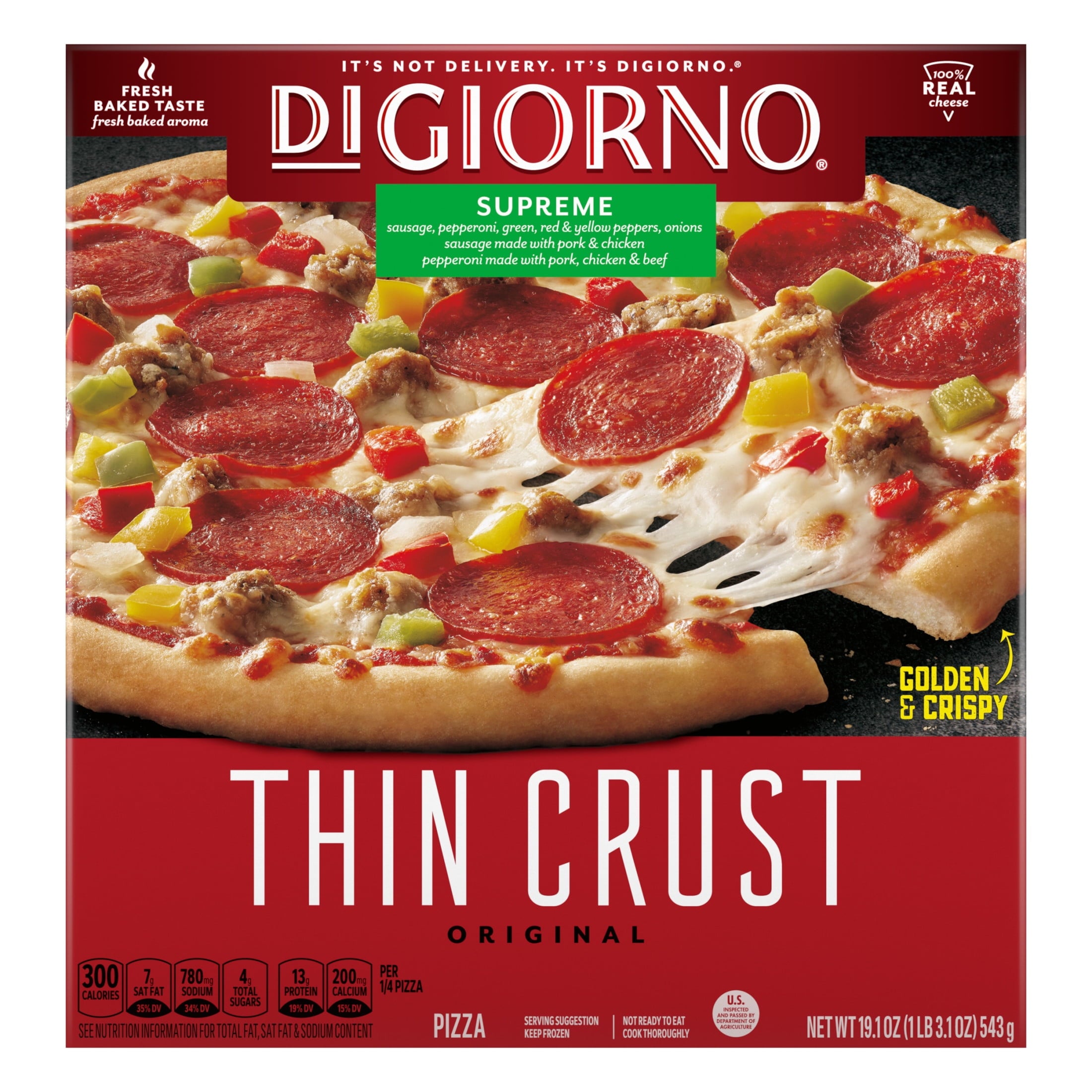 DiGiorno Thin Crust Supreme Frozen Pizza 19.1 Oz