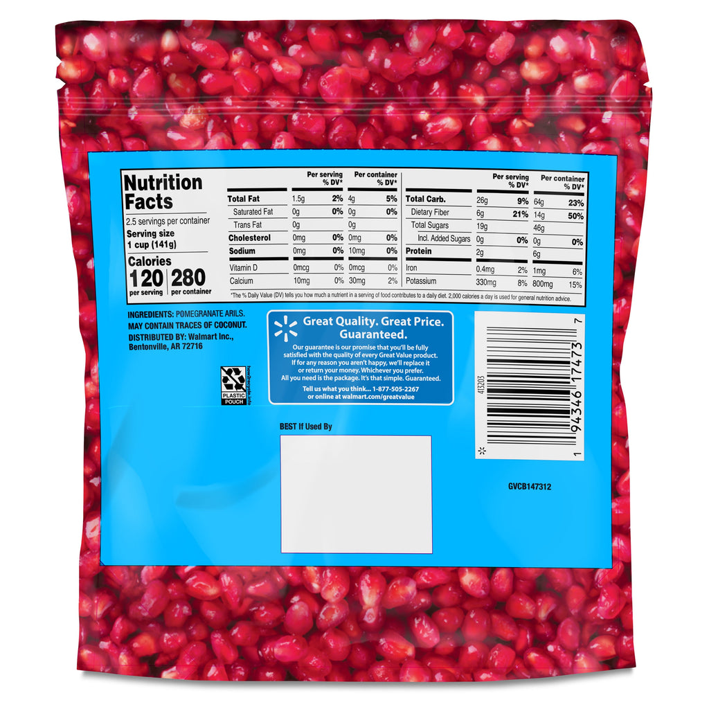 Great Value Pomegranate Arils Frozen 12 Oz