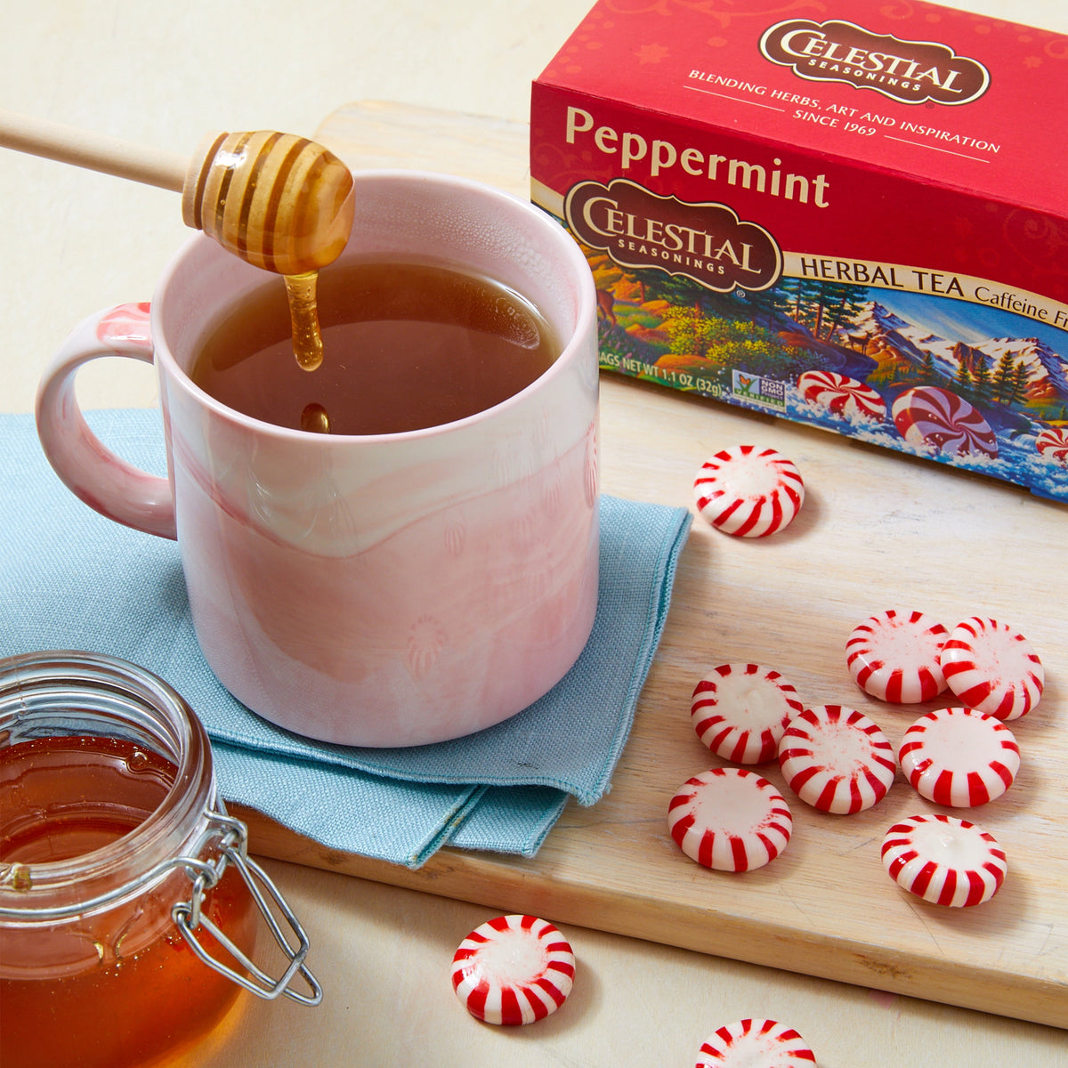 Celestial Seasonings Peppermint Caffeine-Free Herbal Tea Bags 1.7 oz 20 Count