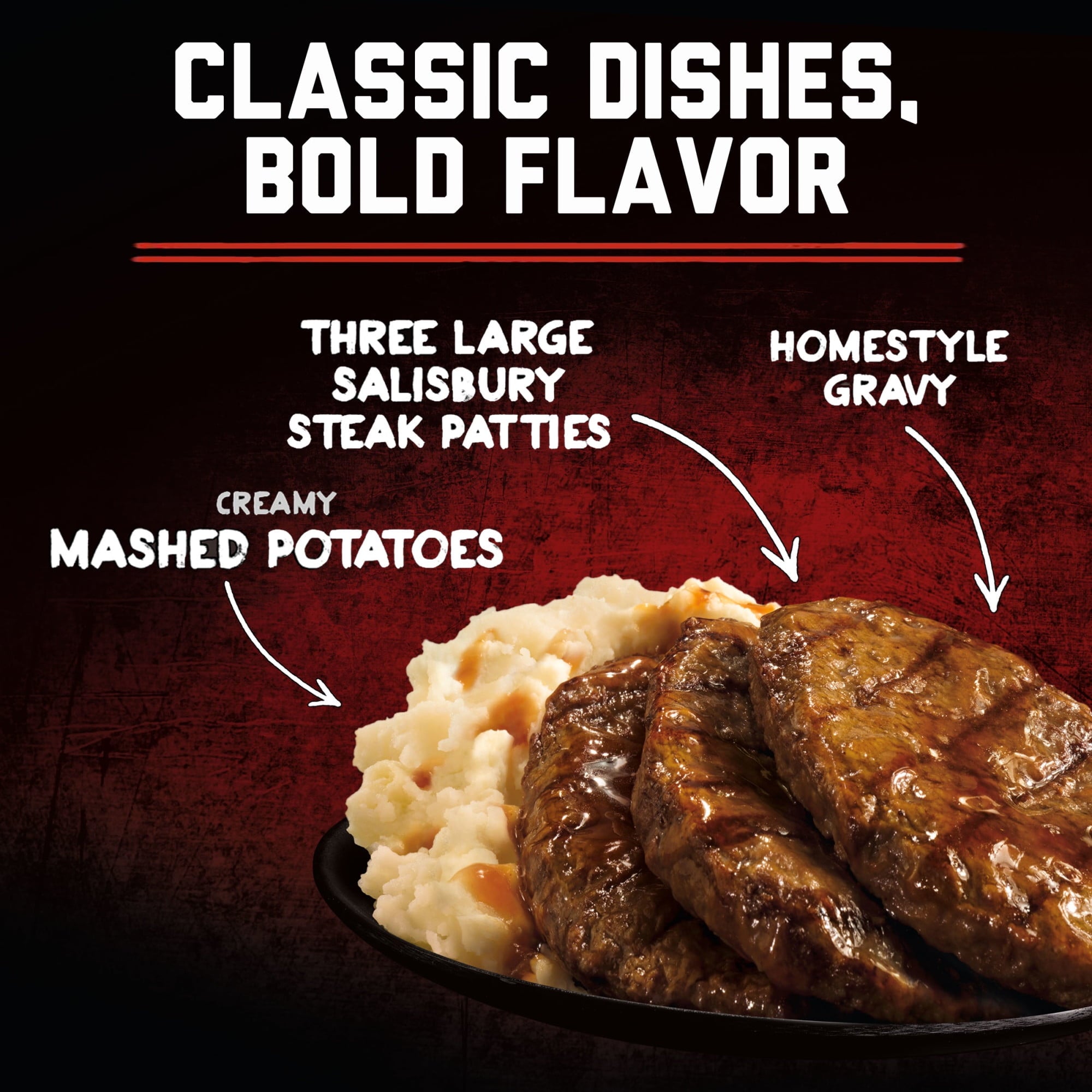 Banquet Mega Meals Salisbury Steak Frozen Meal 16.95 Oz