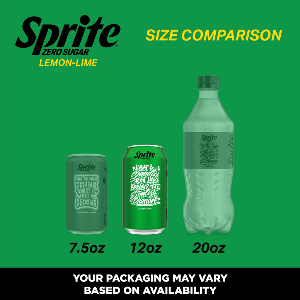 Sprite Zero Sugar Lemon-Lime Caffeine Free Soda Pop Fridge Pack Cans 12 Fl Oz 12 Pack