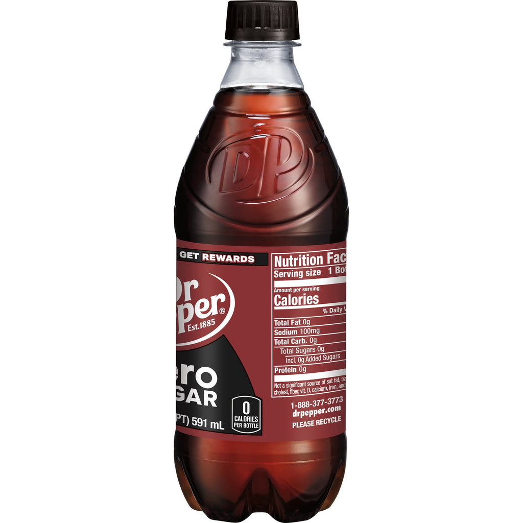 Zero Sugar Soda Pop Bottle 20 Fl Oz Dr Pepper